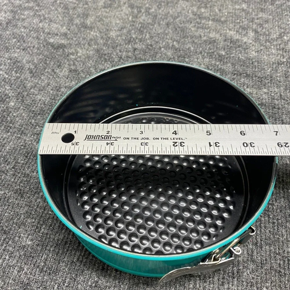 Teal 7 Inch Nonstick Springform Pan Set with Interchangeable Bundt Tube Base